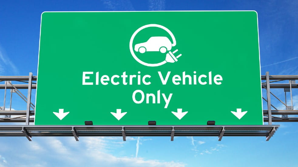 Is it still worth buying a petrol or electric car electric vehicle only sign